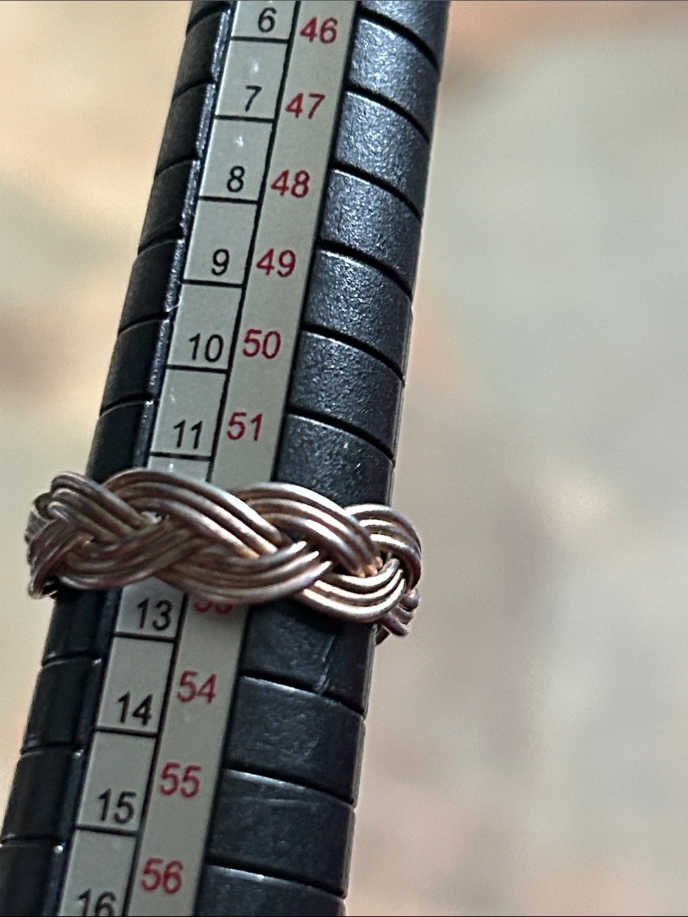 Braided wire sterling silver adjustable ring